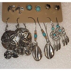 New 6 Pair of Coordinated Natural Themed Earrings